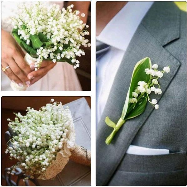 3PCS Konstgjorda Blommor Inomhus Utomhus Konstgjord Buske med Vita Blommor KLB