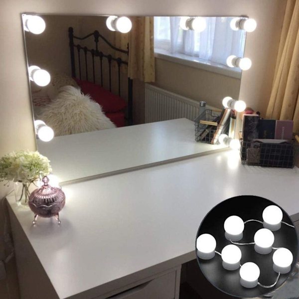 LED sminke lys kosmetisk speil lys Hollywood stil speil lys USB KLB