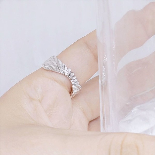 Justerbar ring i sterlingsilver med ängelvingar