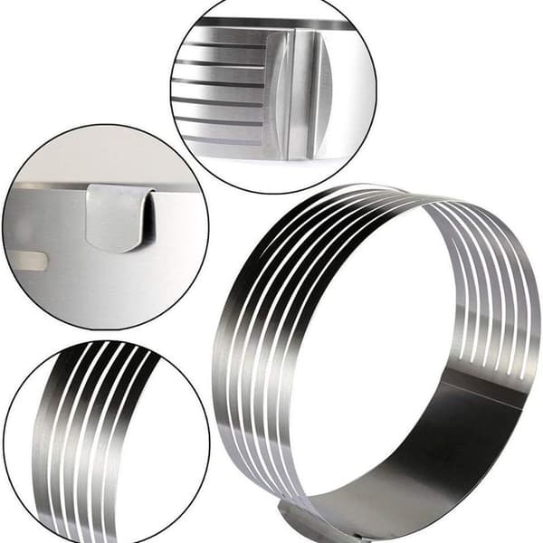 Ring Cutter Layer Cake Slicer, Justerbar Ring 7 Lager Mousse, För