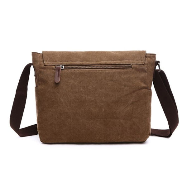 Alsidig Canvas Skuldertaske Business Laptop Taske - Sort, Stor