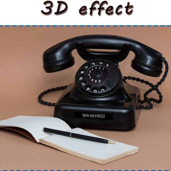 Alternativ Dymo präglingstejp 3D självhäftande svart