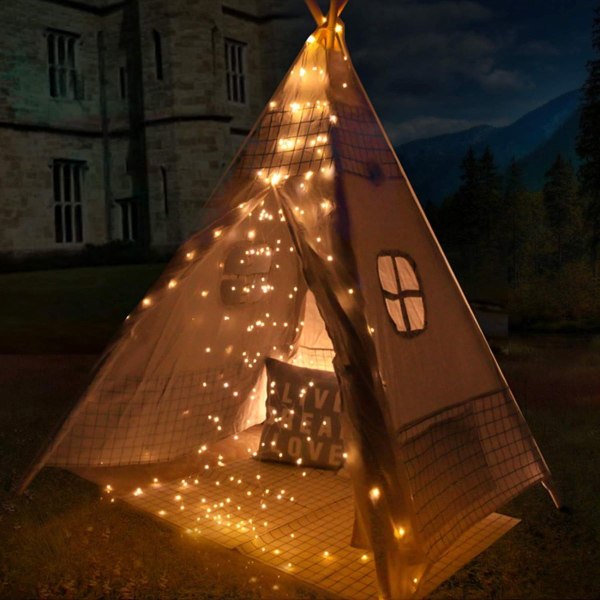 Sett med 2] 10 m, 100 LED-er, batteridrevne julelys, LED-julelys, vanntett