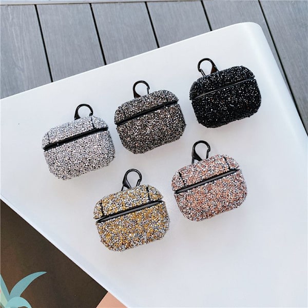 Diamant Bluetooth-hodetelefoner Pods Etui Beskyttende Hard Case Sølv