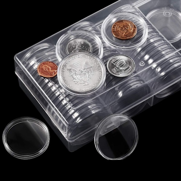 Förvaringsbehållare för silvermynt 40 mm för myntsamlare, 60-pack