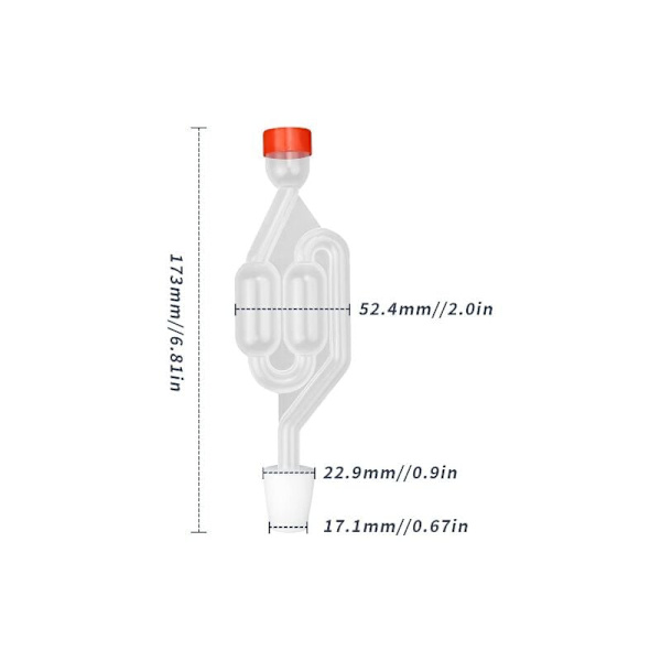Pcs Fermentering Rør, Bubbler med Gummistop, Airlock Bubbler Egnet til Brygning af Øl, Vin, Fermentering af Syltede Agurker KLB
