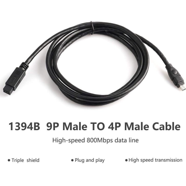 IEEE 1394 Firewire 800 til 400 Firewire Firewire 9 til 4 Datakabel 1394 Kabel