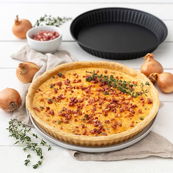Pizzaform, non-stick karbonstål bakeform, stekeovnsform, dyp non-sticky