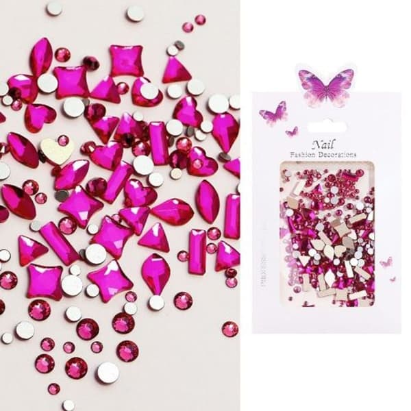 DIY Flat Bottom Shaped Glass Mixing Nail Rhinestone-06