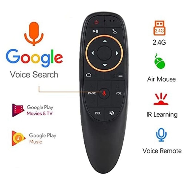 Air mouse fjärrkontroll, 2.4G trådlös röst airmouse fjärrkontroll tangentbord med