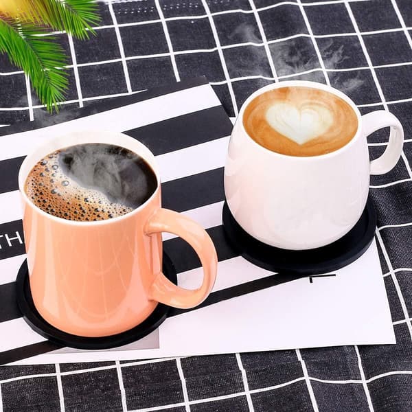 Svart silikonunderlägg i 6-pack, kaffekoppar, flaskor, burkar KLB