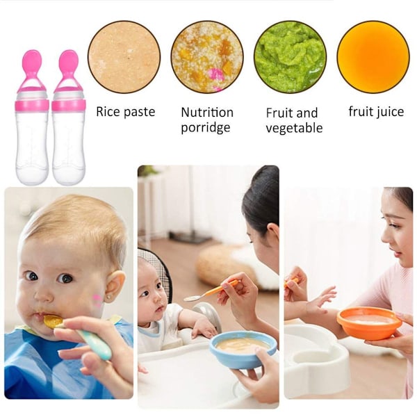 INTVN Silikonflaska, 90 ml Bärbar Baby Cereal Matningsflaska KLB