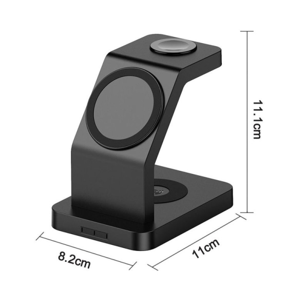 3-in-1 langaton latausasema Apple iPhone 13/13 Pro/13 Pro Max:lle, musta