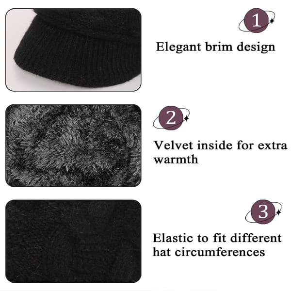 Dame uldhat, varm strikket hue, cashmere beret