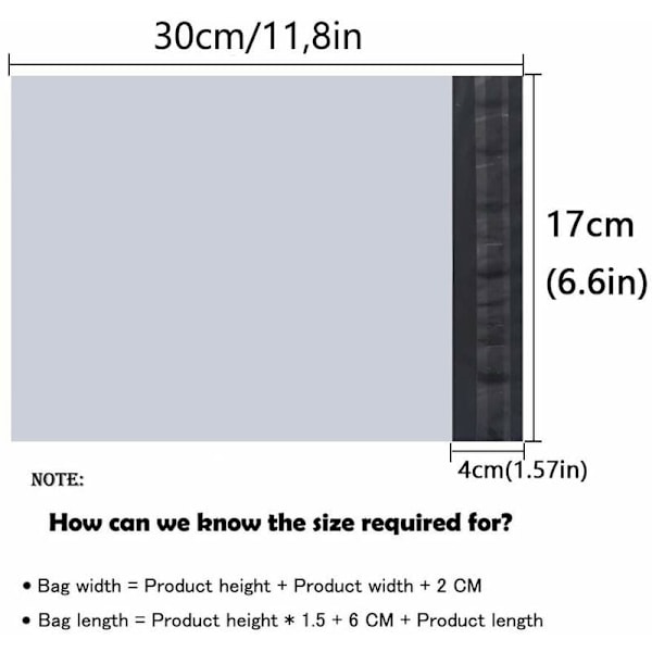 Ekspeditionsplastikkuvert Lot af 100 stk. Poser 17 X 30 CM Polystyren Plastik Emballageposer KLB