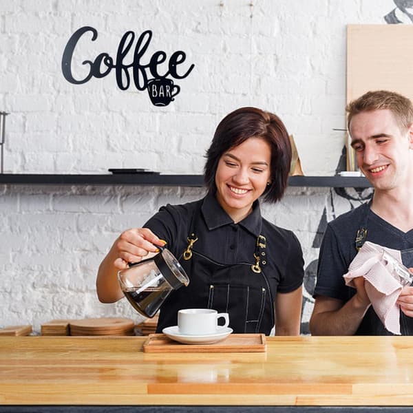 Metallhängande skylt Kaffestation Utskuren bokstavsskylt - Bästa presenten