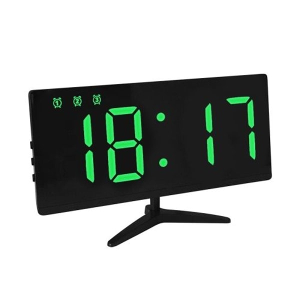 Elektroninen LED-kello, älykäs digitaalinen pöytäkello (vihreä)