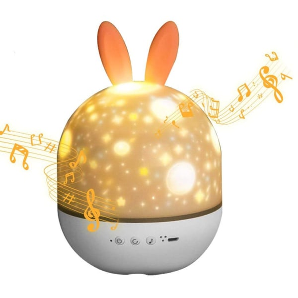 Baby Projector Night Light,LED Night Light for Children Music Light 360° Rotation,8 Songs,6 Film Projections,Stars Projector for Children