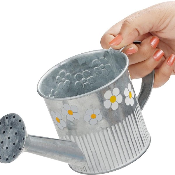 Koristeellinen hopeanvärinen metalliruukku (3 kpl) ¨C 550 ml vintage-galvanoidusta ruukusta KLB