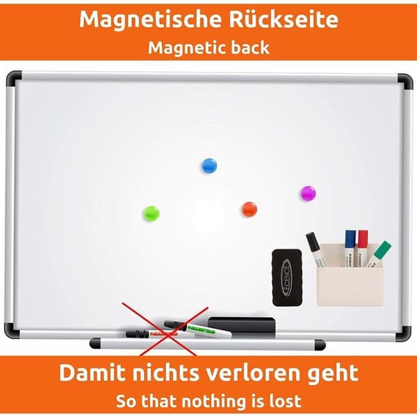 Magnetisk pennholder, whiteboard-markørholder, bestående av 2 rom med whiteboard