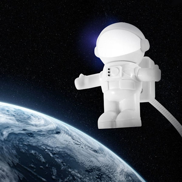 Bärbar tecknad astronaut USB LED-lampa flexibel KLB