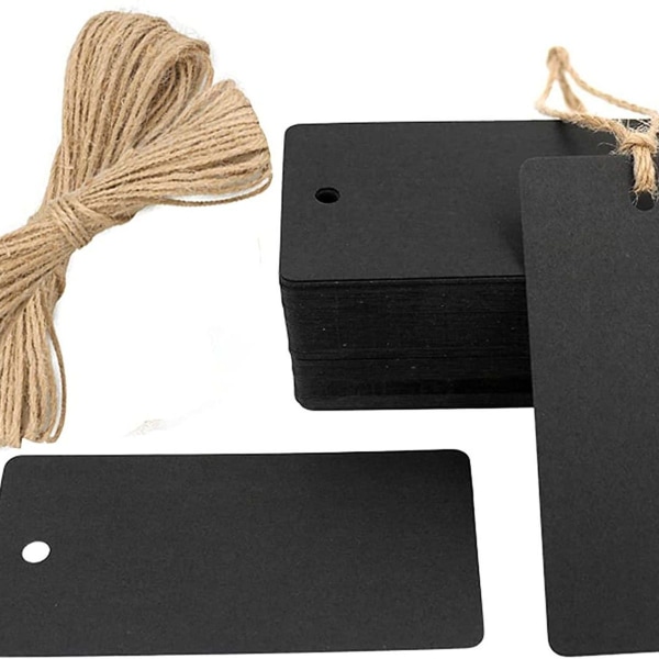Lahjatagit, 100 kappaletta kraft-paperilappuja, 4,5 musta