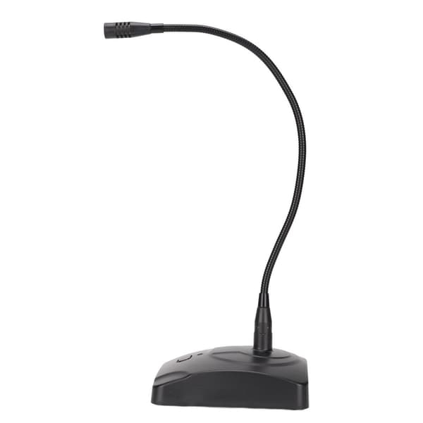 Gooseneck-mikrofon med ledning, justerbar, sort, til skrivebordsmøder, KLB