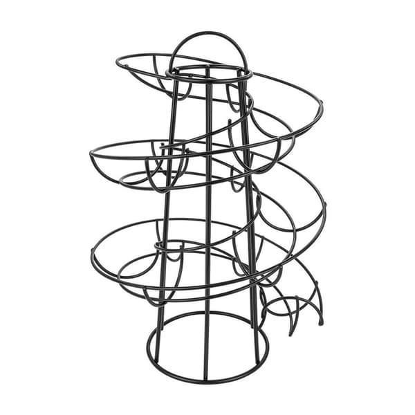 Äggdispenser, spiralformad äggspiraldesign, äggställ förvarar svart KLB