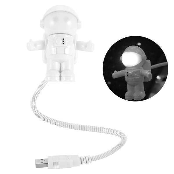 Bärbar tecknad astronaut USB LED-lampa flexibel KLB