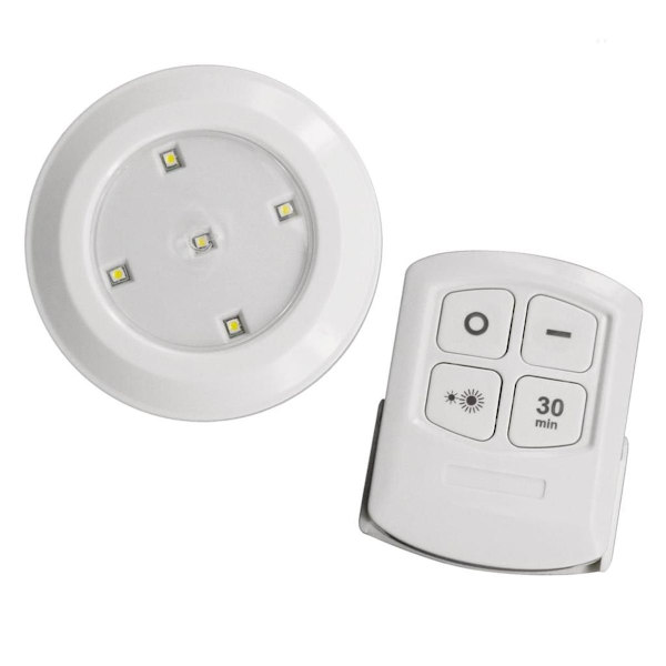 Lights4fun set med 4 LED-tryckljus under skåpsbelysning varmvit med KLB