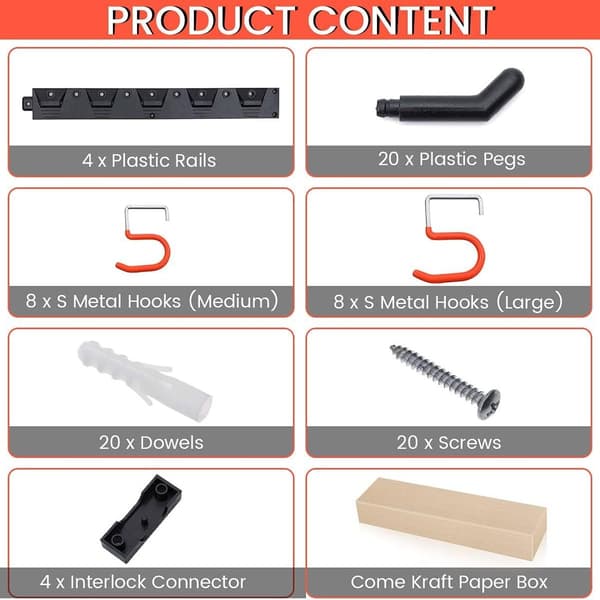 Garage Organizer 64 tommer justerbart opbevaringssystem med 16