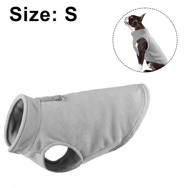 Varmt pullover fleece hundetrøje med O-ring snor - Vintergrå