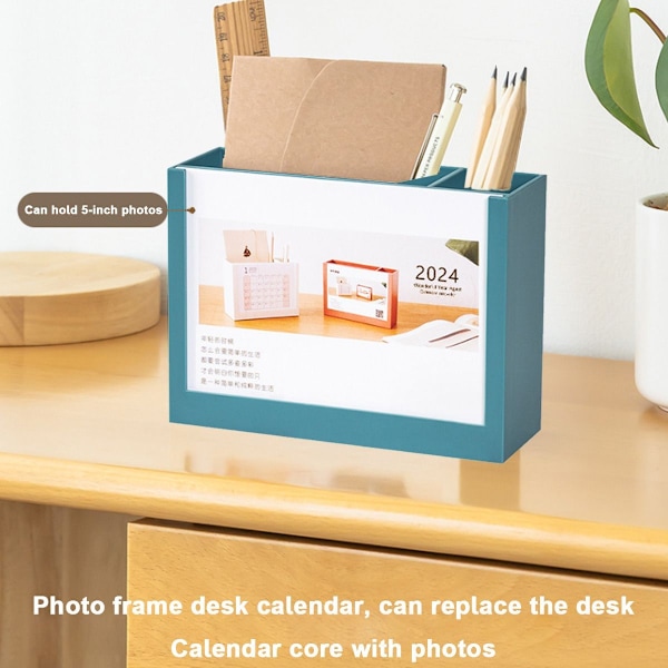 Skrivebords kalender 2024 Skrivebordsarrangør Penneholder 2024 Skriver Style1 KLB