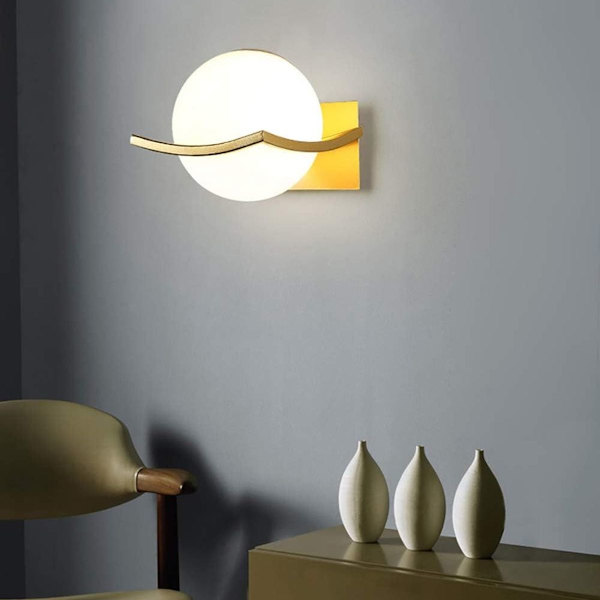Moderne minimalistisk LED væglampe, kreativ glasvæglampe til KLB
