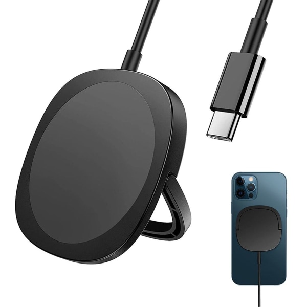 Magnetisk trådlös laddare kompatibel med MagSafe Svart KLB