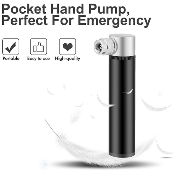 Mini-pyöränpumppu | Ilmapumppu | 120PSI | Musta