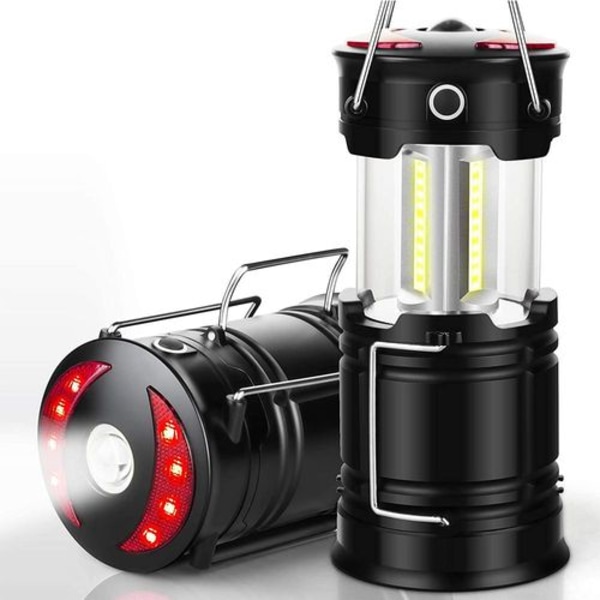 2-pack campinglyktor, uppladdningsbara LED-lyktor, orkanlampor med