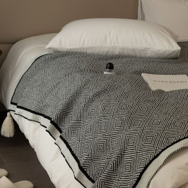 Strikket teppe, til sofa, kontor, sofa og seng, mykt teppe