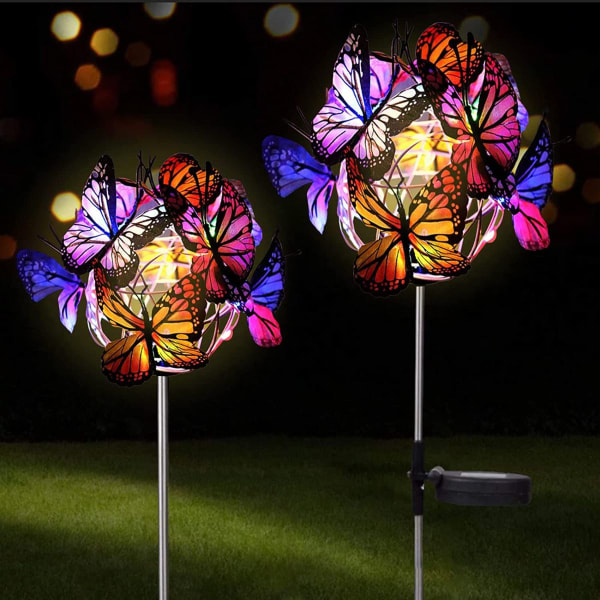 Solar Lights Udendørs Have Dekorativ LED Solar Butterfly Light