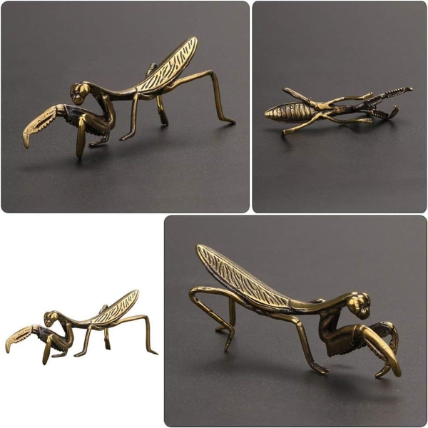 Kobber Bedende Mantis Feng Shui Messing Statue Hageskulptur for Hage KLB