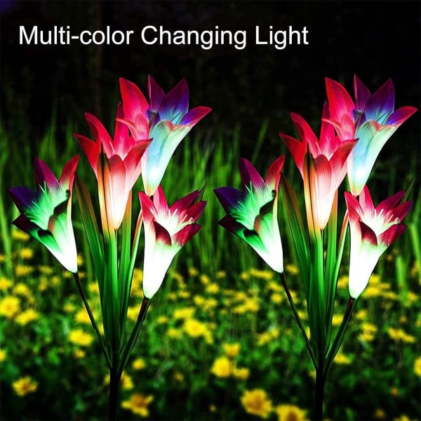 3 st Solar Lights Konstgjorda Lily Flowers Solar Lights Outdoor Solar Lampor KLB