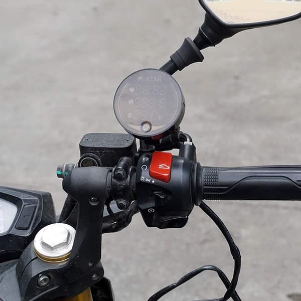 Vanntett motorsykkelmåler for nattsyn med LED-digitaldisplay