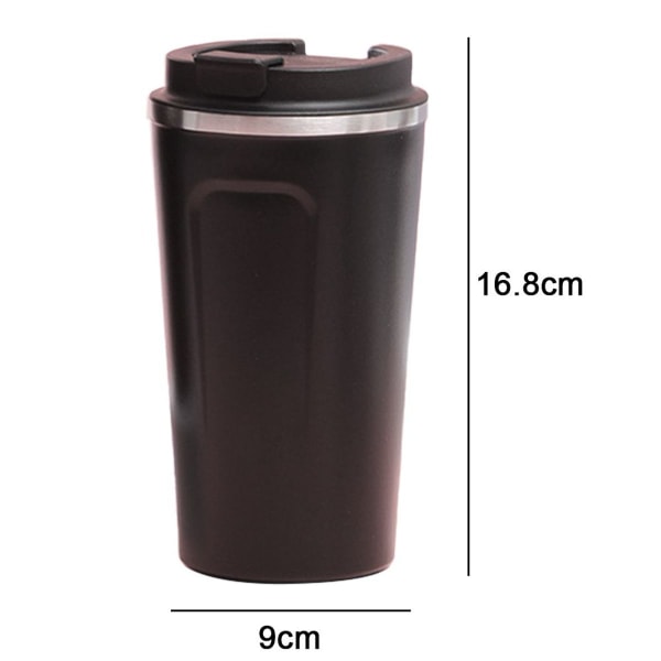 Isoleret kaffekrus Vakuum rustfrit stål sort stil 2 KLB