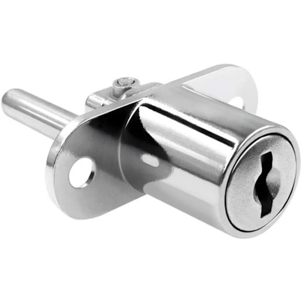 (Sølv)Skuffeslås for 2 stykker med nøkkel Trykk stempelslås med nøkkel for arkivskap Utstillingsvindu,Diameter 16 mm,Lengde 61 mm