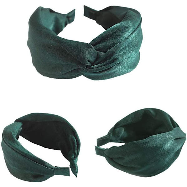 Sløyfe Hodebånd, 6PCS Twist Knot Hodebånd Brede Striper Stoff Kryss Knute Hårbøyle, Blomstertrykk Elastisk Turban Hårtilbehør (Farge-1)