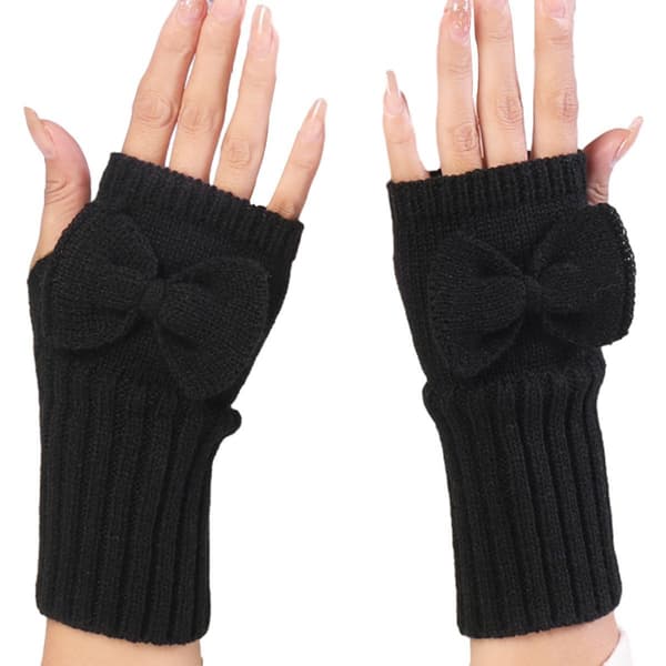 Vinter Fingerless Handsker Halv Finger Handske Efterår og Vinter Sort KLB