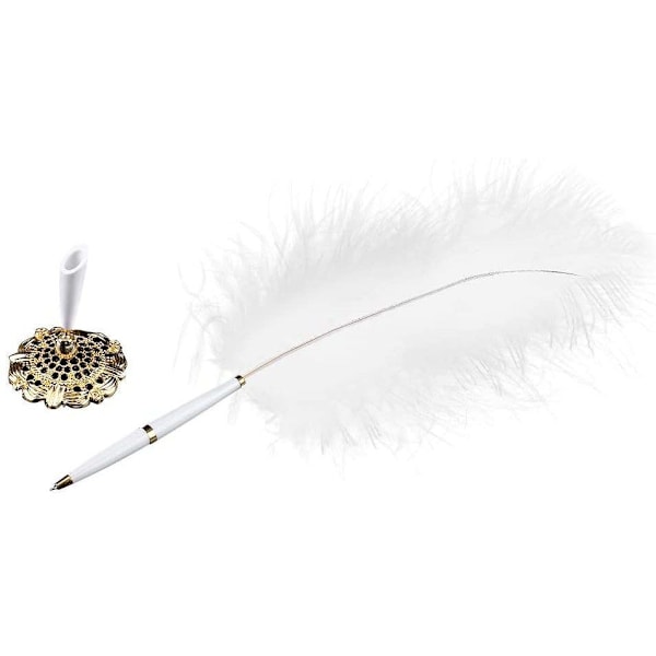 Strutsfjærpenn Deluxe Swan Skrivepenn Bryllup Quill Signering
