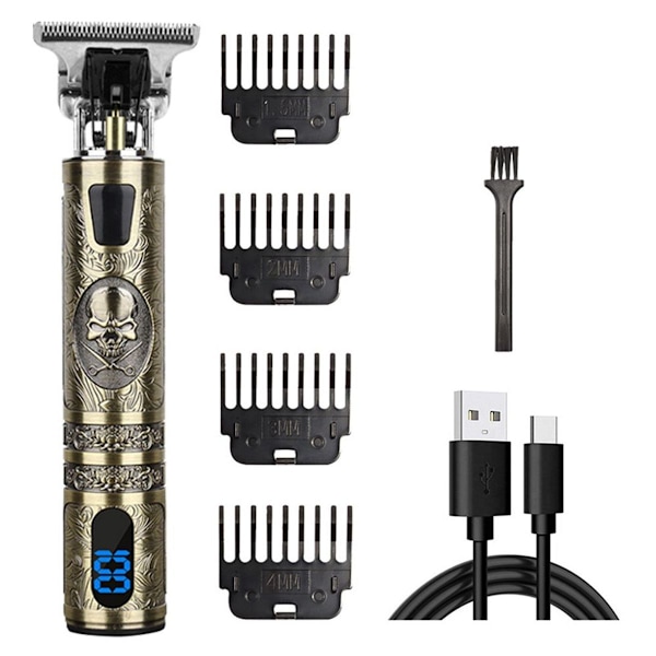Herretrimmer T9 Vintage - Style6, multifunktionssæt, ultraskarp, LED-display KLB