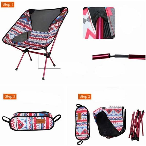Ultralätt Campingstol Fällbar Utomhus Vandring BBQ Picknick(Vit) KLB