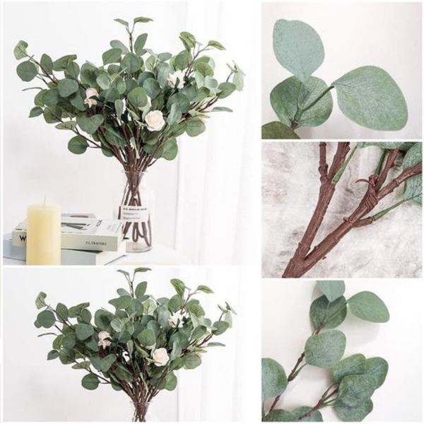 Whaline 6 Pak Kunstige Sølv Eucalyptus Grene 23,5\" Spray